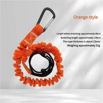 Safety Bungee Tether Tool Lanyard With Carabiner Hook Climbing Working Anti-Falling Safety Rope Aerial Work Climbing Accessories oranžinė