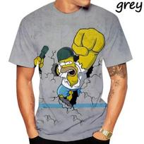 Vasarinis Disney Anime Grafinis Marškinėlis Simpsons 3D Spausdintas Marškinėlis Laisvalaikio Hip Hop Harajuku Gatvės Unisex Viršutiniai Drabužiai Mados Vyriški Drabužiai S