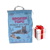 Broken Tofu 15l – natūralus kačių kraikas + Staigmena katei