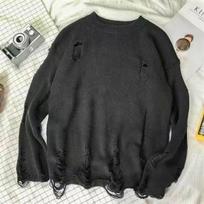 Japanese Retro Knit Sweater: Casual, Unisex, Solid Color, Korean Style Round Neck L juoda