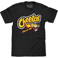 Tee Luv vyriški marškinėliai Flamin' Hot Cheetos - Chester Cheetah talismanas T-shirt S juoda