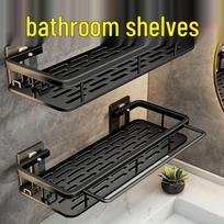 LIEI Wall-Mounted Suction Cup Bathroom Shelf