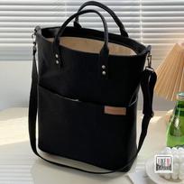 European Style Zippered Canvas Tote Bag - Casual Literary Student Shoulder & Crossbody Handbag balta