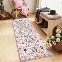 Gėlių ir drugelių rašto takelis Kaimo stiliaus Neslystantis grindų kilimėlis Boho Retro Koridoriaus Svetainės Prieškambario Dekoro Kilimas 40X120CM