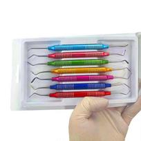 7pcs Dental Composite Resin Filling Resin Head Restoration Set Tools Spatula Titanium Color