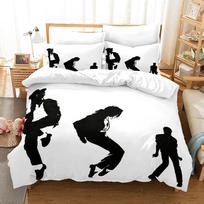 Michael Jackson patalynės komplektas Viengulis Twin Pilnas Queen King Dydis Muzikinis genijus Patalynės komplektas Paauglio miegamojo antklodės užvalkalų komplektai 015 EU Single(135*200cm)3pcs blue