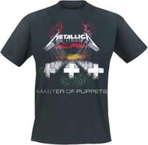 Metallica Unisex Suaugusiems Oficialūs Master of Puppets Marškinėliai (Juoda), Didelis S juoda