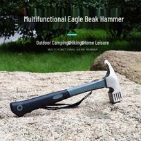 Multi-Function Camping Hammer: Outdoor Gear for Tent Setup and Survival Gray Handle