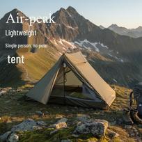 Lengvas vienvietis lauko piramidės palapinė su apsauga nuo uodų, skirta žygiams ir kelionėms, keturių sezonų naudojimui Tent Olive Green (Without Trekking Pole)