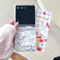 Cartoon My Melody & Cinnamoroll Samsung Z Flip6/7 Foldable Anti-Fall Phone Case for Women. ZFlip 6