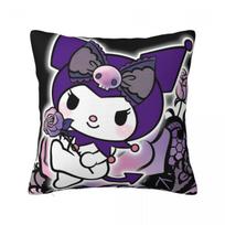 Cartoon Happy Kawaii Kuromi Pillowcase Polyester Cushion Cover Decor Throw Pillow Case Cover Living Room Zippered 18' 12x12Inch