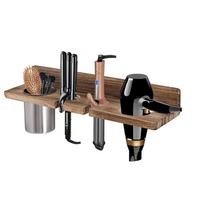 Vintage Wooden Hair Dryer Holder Wall-Mounted Space Saving Blow Dryer Hanger Stylish Toilet Blower Holder Curling Irons ruda