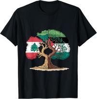 Libano Palestinos Vėliava Libanietiška Palestinietiška Vieninga Unisex Marškinėliai XXXXL