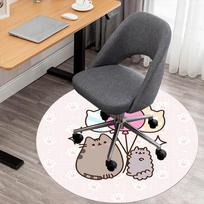 1 vnt. Pusheen, Balionai Apvalus kėdės kilimėlis Plotinis kilimas - Neslystantis, Grindų kilimėlis biurui, miegamajam, namų dekoravimui Kalėdinė dovana p0811237 80cm