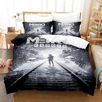 Metro Exodus Bedding Set Single Twin Full Queen King Size Bed Set Aldult Kid Bedroom Duvetcover Sets 3D Print Game Bed Sheet Set EU Single(135*200cm)3pcs