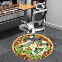 1pc Teenage Mutant Ninja Turtles Office Round Area Rug, Bedroom Living Room Home Decor, Room Deco,  Offic a1016212 80cm by 80cm