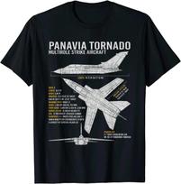 Tornado Aircraft RAF Jet Fighter Airplane Blueprint Warplane Men TShirt Short Casual Men Cotton Tee Streetwear Oversize T Shirt S