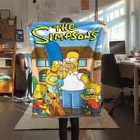 1Pc Simpsons Family Print Flannel Blanket, High quality Comfortable for All Seasons, Home Decor, Warmth and Comfort, Perfect for Gifts 80cm x 120cm