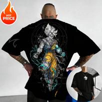 Dragon Ball Anime Super Saiyan Goku Spausdintas Vasaros Unisex Gatvės Stiliaus Laisvas Atsitiktinis ir Universalus Tėvų ir Vaikų Viršus S