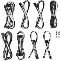 CableMod C-Series Pro ModMesh Sleeved 12V-2x6 Dual StealthSense Cable Kit for Corsair RMi/RMx (Black Label), Black/White CM-PCSR-16X2KIT-NKKW-R-SS