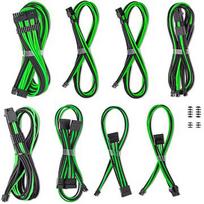 CableMod C-Series Pro ModMesh Sleeved 12V-2x6 Dual StealthSense Cable Kit for Corsair RMi/RMx (Black Label), Black/Light Green CM-PCSR-16X2KIT-NKKLG-R-SS