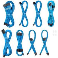 CableMod C-Series Pro ModMesh Sleeved 12V-2x6 Dual StealthSense Cable Kit for Corsair RMi/RMx (Black Label), Light Blue CM-PCSR-16X2KIT-NKLB-R-SS