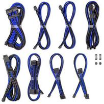 CableMod C-Series Pro ModMesh Sleeved 12V-2x6 Dual StealthSense Cable Kit for Corsair RMi/RMx (Black Label), Black/Blue CM-PCSR-16X2KIT-NKKB-R-SS