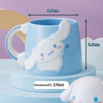 Sanrio Hello Kitty Keramikinis puodelis vaikams Mielas 3D reljefinis My Melody kavos puodelis su kūrybiška rankena Namams Avižinių košės/Pieno vandens puodelis 370ML