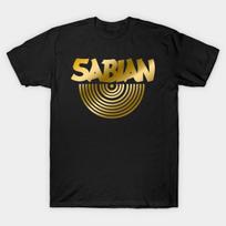 Men Black Print T-shirt Sabian No-Cut Transfer Paper Print Cotton Tshirt 3XL juoda