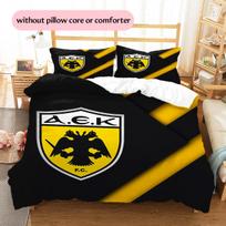 AEK Futbolo Klubo Raštas Patalynės Antklodės Komplektas Namų Dekoras Dovana (1 * antklodės užvalkalas + 2 * pagalvės užvalkalai be šerdies) 135x200cm