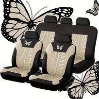 Keturviečių Universali Automobilio Sėdynės Užvalkalas, Siuvinėtas Automobilio Sėdynės Apsauginis Dangalas, Automobilio Interjero Aksesuarai Ir Stilingas Automobilio Sėdynės Užvalkalas One Size