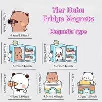 Mielos Bubu Dudu šaldytuvo magnetukai Kawaii Panda Yier šaldytuvo magnetukai lipdukas namų dekoro lipdukas kūrybingi anime namų aksesuarai