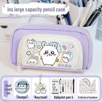 Chiikawa 2025 Ita Bag - Large Capacity Double Layer Anime Pencil Case for Girls.