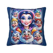 Disney Snieguolė ir septyni nykštukai Pagalvės užvalkalas Animacinis Fantazinis Filmas Anime Minkšta Prabangi Pagalvė Sofai Namų Dekoras 12x12Inch beige