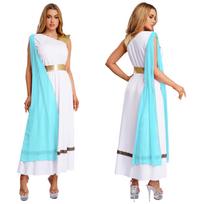 Halloween Costume Women S-3XL: Ancient Greek Princess Roman Empress Golden Toga Dress, Sleeveless High Waist Tunic for Party S balta