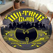 Wu-Tang Clan Round Area Rug,Carpet Rug for Living Room Bedroom Sofa Playroom Decor,Non-slip Floor Mat 80cmx80cm