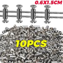 1/100 VNT Plieninės Vielinės Virvės Kabelio Spaustukas Metaliniai Variniai Klipai Reguliuojamas Varžtas Virvės Spaustukas Nerūdijančio Plieno Kilpos Tvirtinimo Vielos Fiksatorius