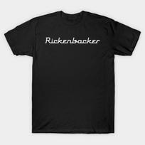 Men Black Print T-shirt Rickenbacker No-Cut Transfer Paper Print Cotton Tshirt XL juoda