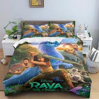 Raya ir Paskutinis Drakonas Komforto Miegamojo Spausdinta Animacinė Antklodės Užvalkalų Patalynės Komplektas Su Pagalvės Užvalkalu Tinka Vaikams Ir Suaugusiems EU Single(135*200cm)3pcs