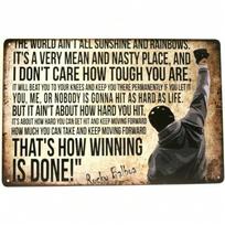 VelfDuel Rocky Balboa skardinis ženklas  Senovinis metalinis sienų dekoras namams, barui, garažui, virtuvei 20x30cm