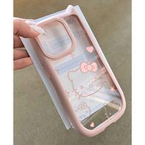 Hello Kitty mielas kačių ausų dėklas IPhone 11 12 13 14 15 16 Pro Max Plus X XS MAX XR, minkštas silikoninis, skaidrus dangtelis For iPhone 13 Pro