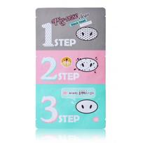 Holika Holika Pig-Nose Clear Black Head 3-Step Kit poras valantys pleistrai, 3 vnt.