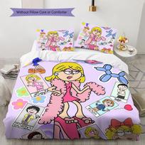 lizziemcguire Raštuotas Patalynės Antklodės Komplektas Antklodės Užvalkalas Pagalvės Užvalkalas Namų Dekoras Gimtadienio Dovana (1 * antklodės užvalkalas + 2 * pagalvės užvalkalai, be šerdies) 135x200cm