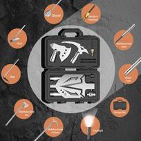 Camping Shovel Folding Multitool Spade Lightweight Hiking Shovel Kit with Flashlight Whistle