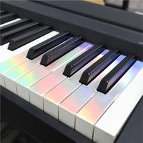 Spalvota klaviatūros plėvelė su lazeriniais klavišų lipdukais - Pianino apsauginis dangtelis ir baltų klavišų lipdukai.