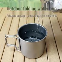 Portable Titanium Camping Mug: Collapsible Teacup & Coffee Cup for Boiling Water 7cm Titanium Cup