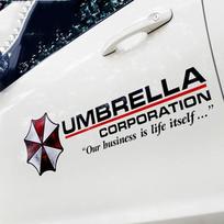 Resident Evil automobilio lipdukai Lenktynių stiliaus Skėtis Šoninės durys Dekoro lipdukai „Pasidaryk pats“ Modifikuota vinilinė plėvelė Vandeniui atsparūs priedai 50CM sidabras