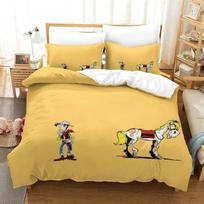 Naujas Lucky Luke patalynės komplektas Viengulis Twin Pilnas Karalienės Karaliaus Dydžio Patalynės Komplektas Suaugusiems Vaikams Miegamojo Antklodės Užvalkalų Komplektai 3D Anime Paklodžių Komplektas EU Single(135*200cm)3pcs