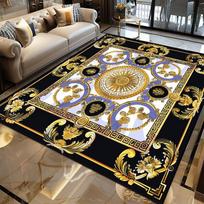 Luxury European Decoration Home Carpet Luxurious Gold Large Rugs for Living Room Senior Villa Hall Coffee Tables Mat Washable 60*90cm