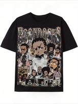 Boondocks Grafinis Marškinėlis Medvilninis Kvėpuojantis T-shirt Su Ryškiu Veikėjo Spaudiniu Ideali Dovana Kultūros Entuziastams Vasaros T-shirt M gray